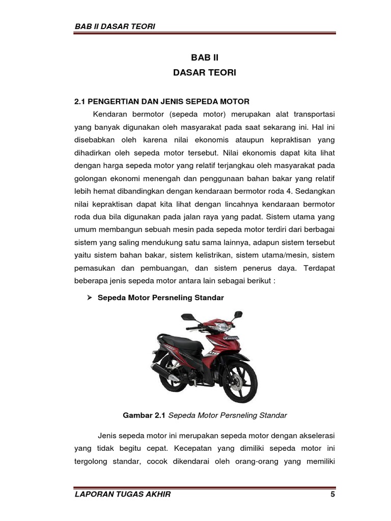 Klasifikasi Dan Analisis Sepeda Motor