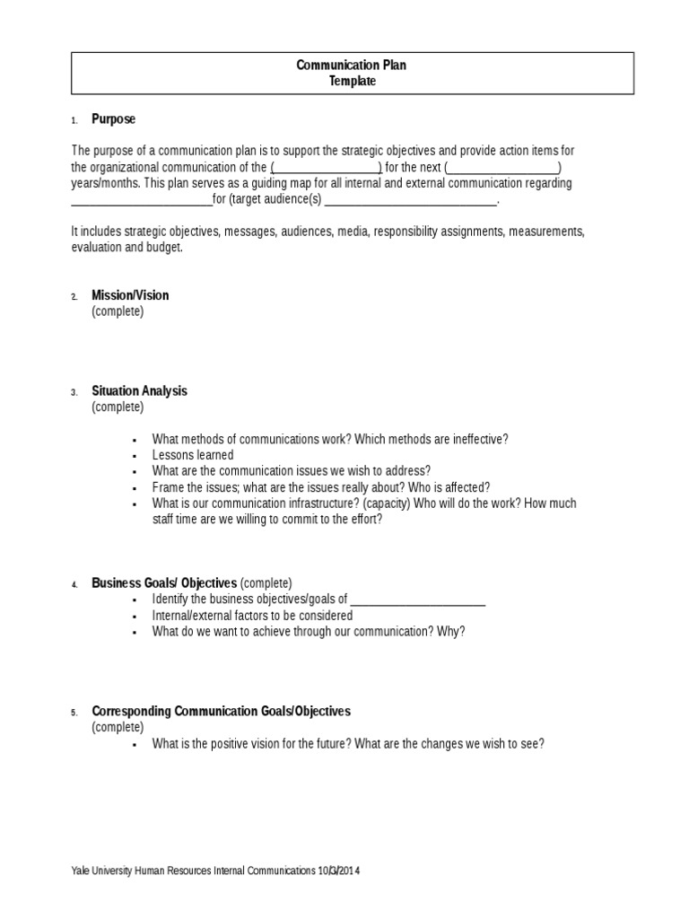 Communication Plan Template Guide | PDF | Communication | Business