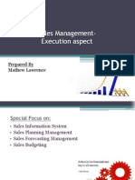 Sales Management-Execution Aspect: Prepared by Mathew Lawrence
