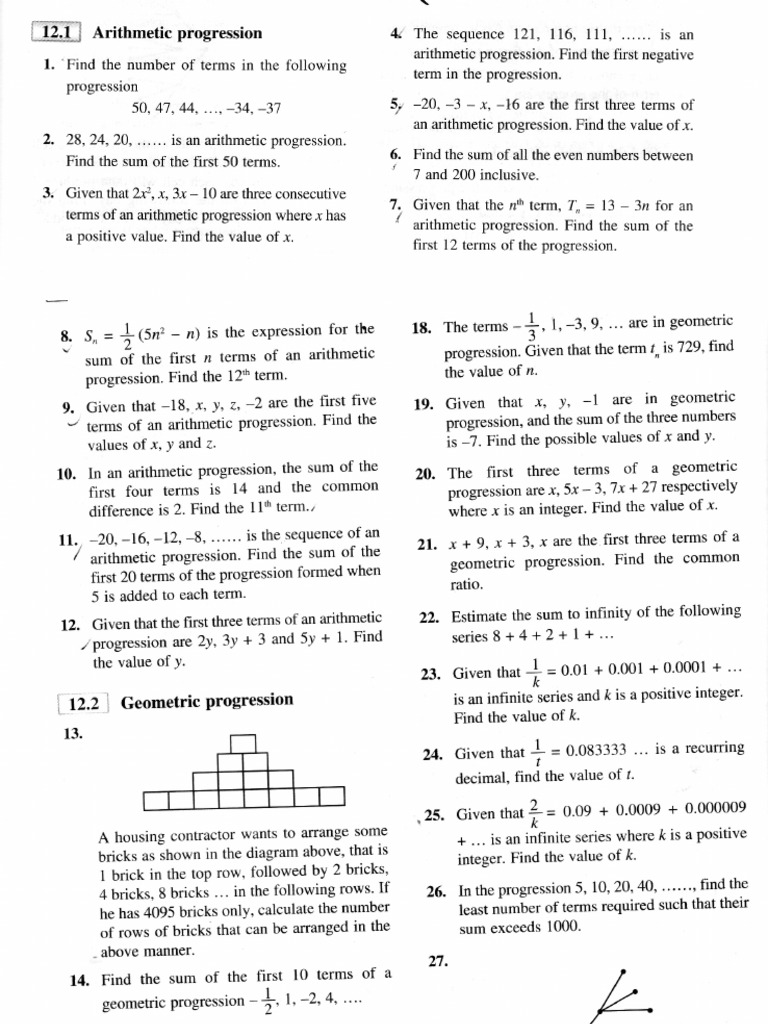 Arithmetic Progression | PDF | Triangle | Circle