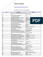 General Science Questions & Answers: No. Answer