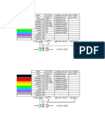 Tabelas de Cores de Resistencias