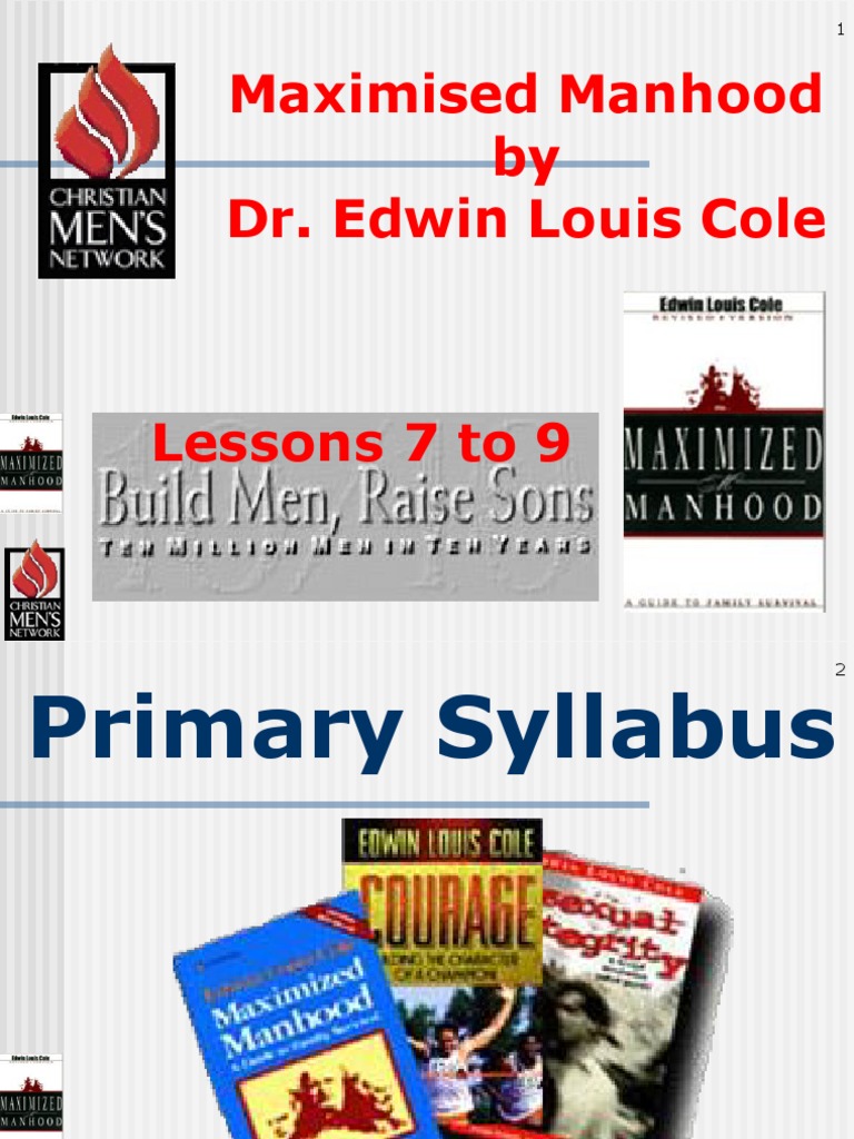 Maximised Manhood by Dr. Edwin Louis Cole PDF Adam