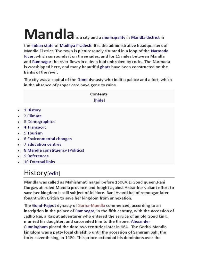 Historical Significance of Mandla | PDF