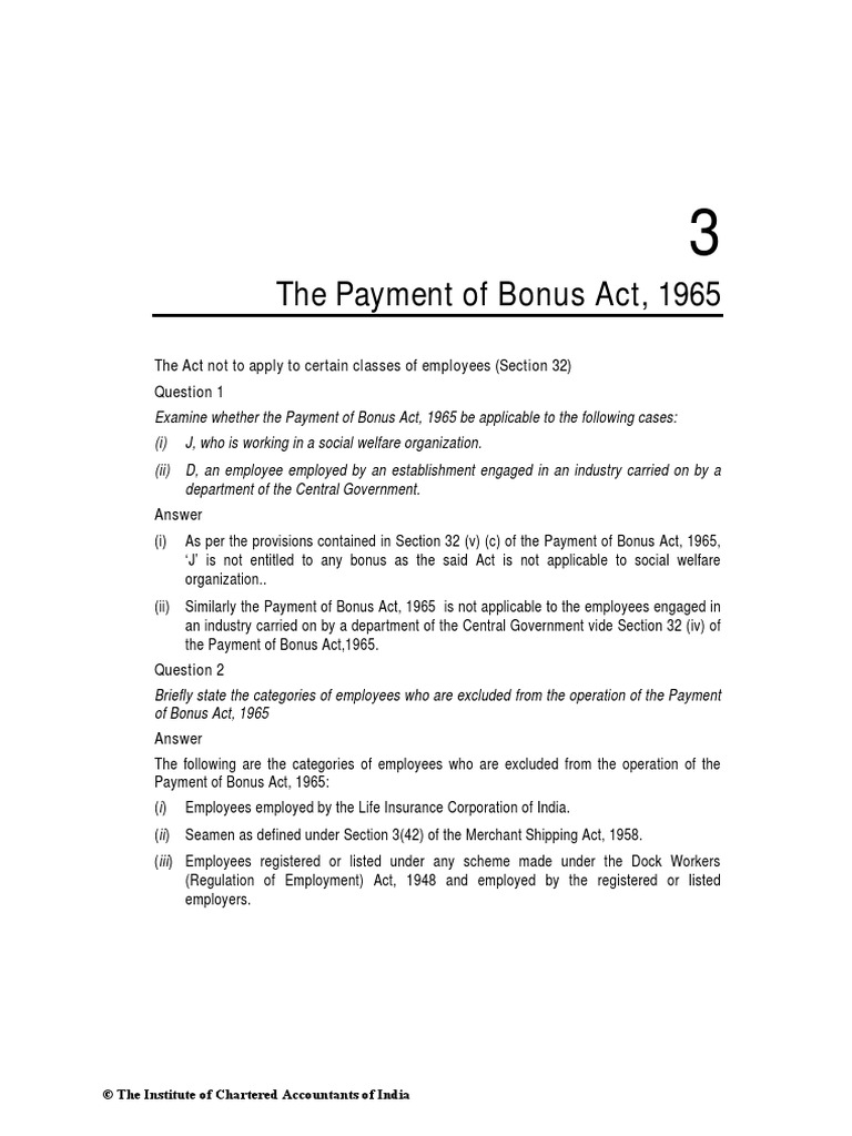 The Payment of Bonus Act 1965 2 PDF Salary Employment