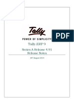 Tally - Erp 9 Release 4.91 Release Notes