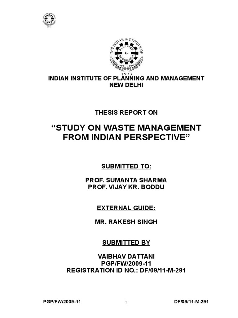 Waste management thesis paper image