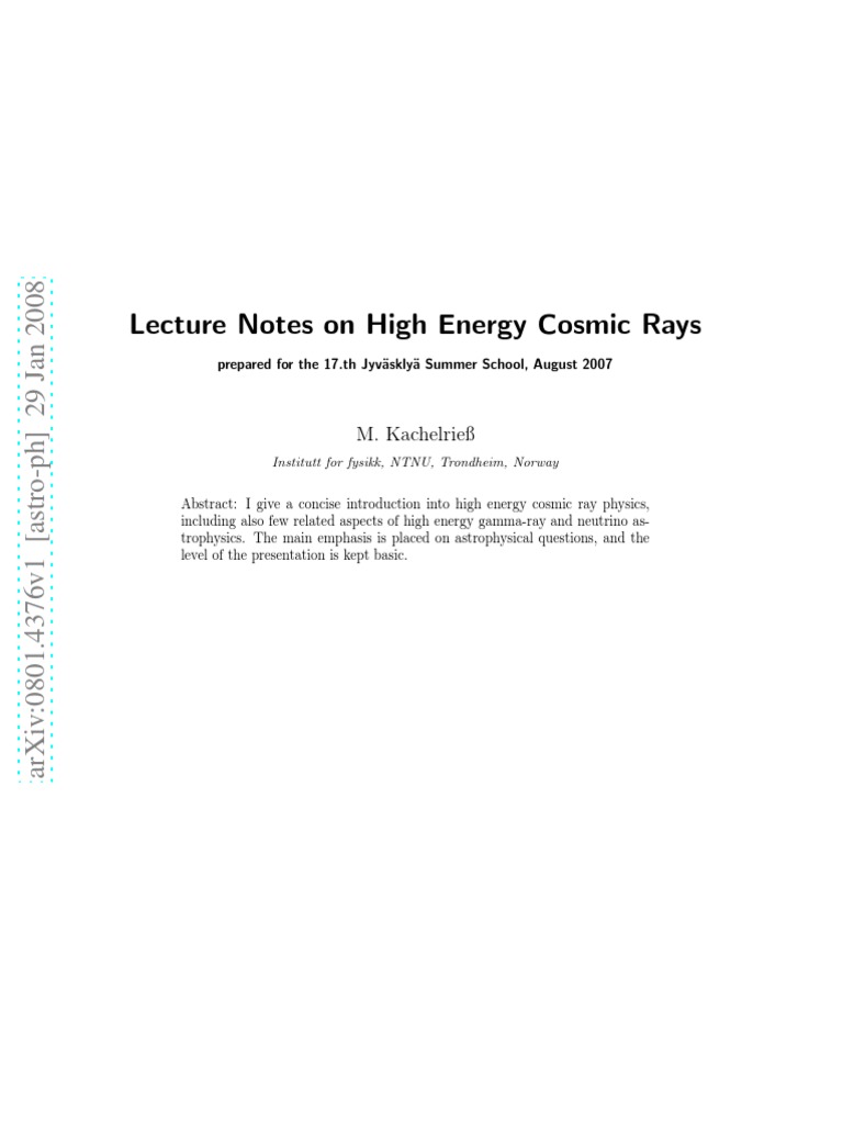 Hecr Cosmic Rays | PDF | Cosmic Ray | Hadron