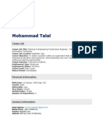 Mohammad Talal CV PDF