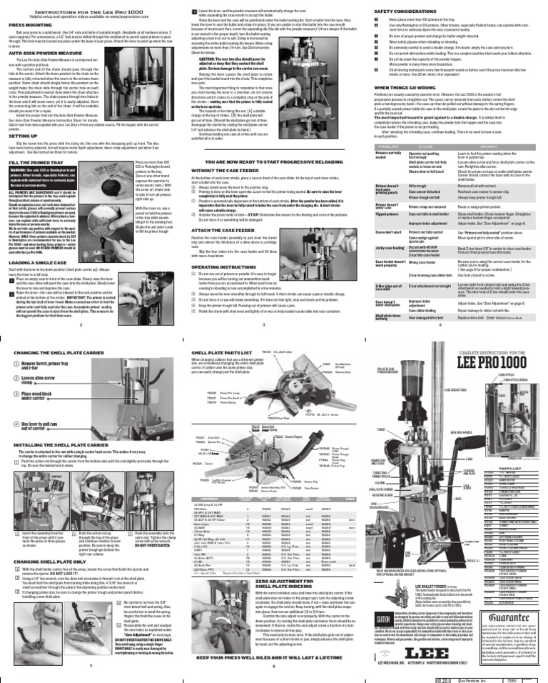 Lee Pro 1000 PDF | PDF | Cartridge (Firearms) | Ammunition