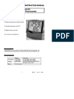 Instruction Manual Model 445703 Big Digit Hygro-Thermometer: Range Accuracy