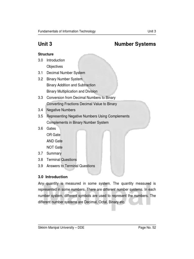 Fundamental - Unit 3 | PDF | Subtraction | Numbers