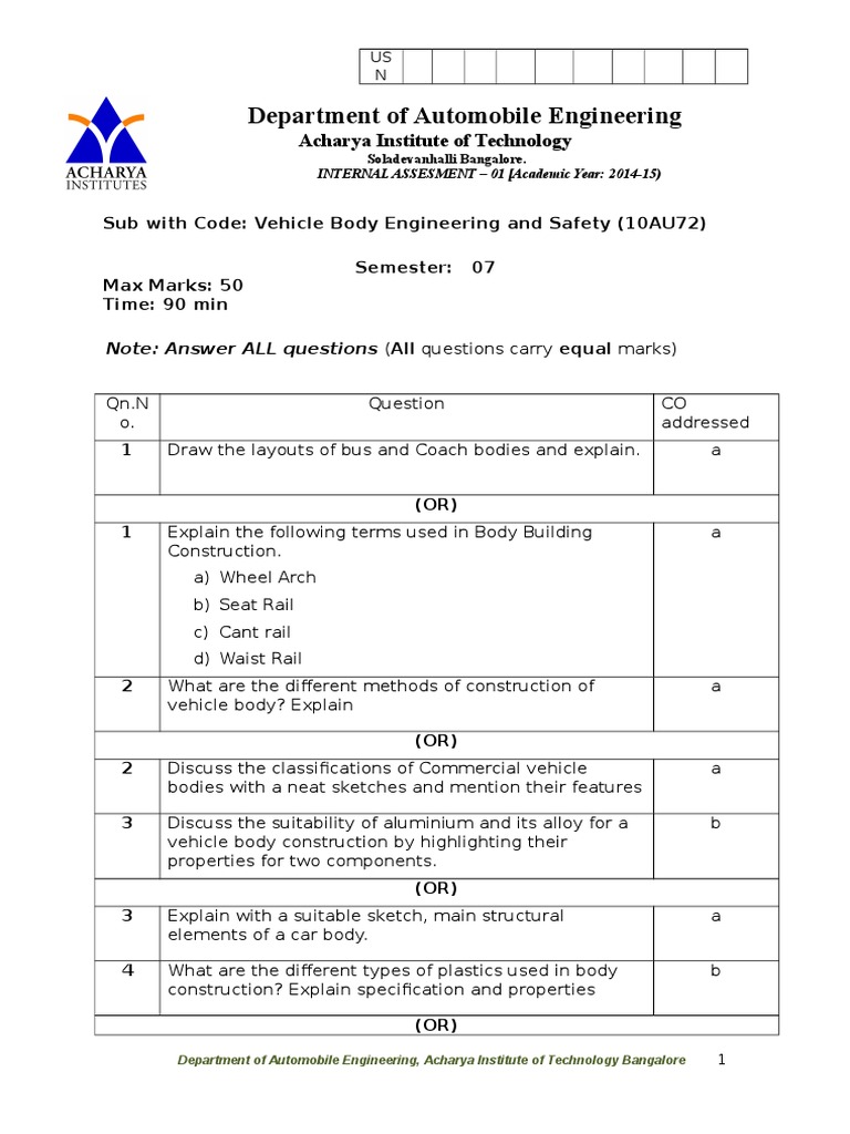Vehicle Body Engineering Assessment 2014 | PDF | Art | Computers