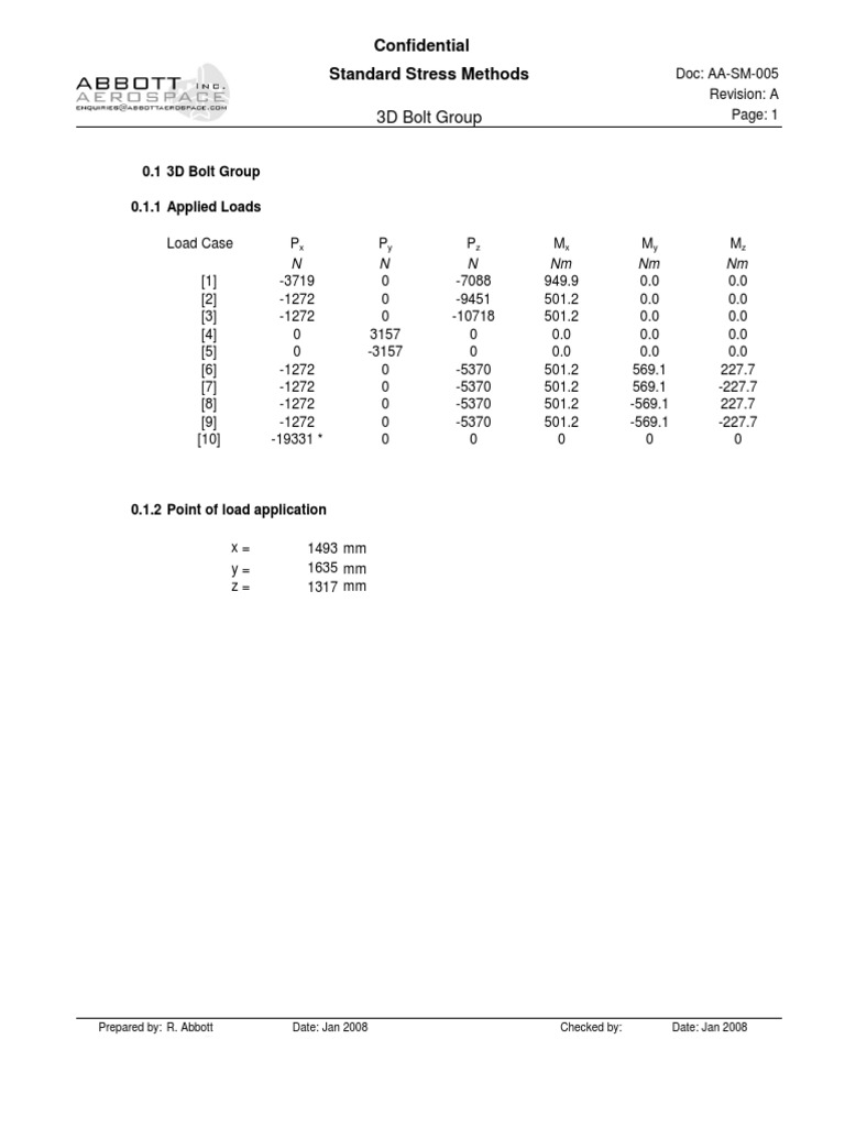 3D Bolt Group Load Analysis | PDF | Mechanical Engineering | Applied ...