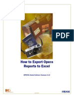 Exporting Opera Reports Into Excel PDF