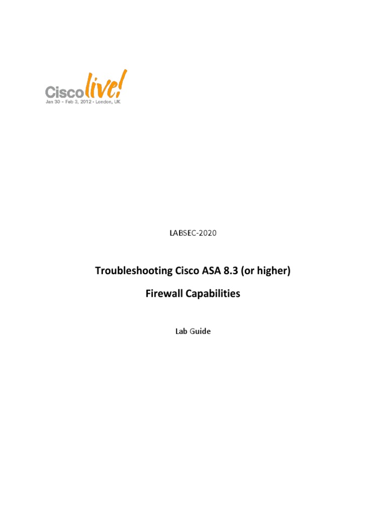 Cisco ASA 8.3 Firewall Troubleshooting Lab | PDF | Radius | Ip Address