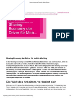 09/2014 "T-Systems Blog "Sharing Economy der Driver für Mobile Working“