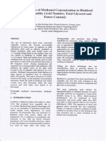 The Influence of Methanol Concentration To Biodiesel Yield and Quality