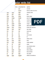 The Irregular Verbs List