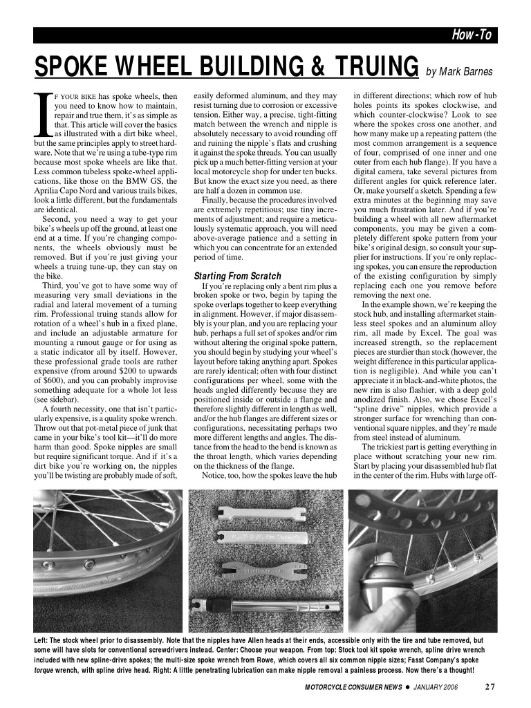 Spoke Wheel Building & Truing PDF Vehicle Parts Road Vehicles