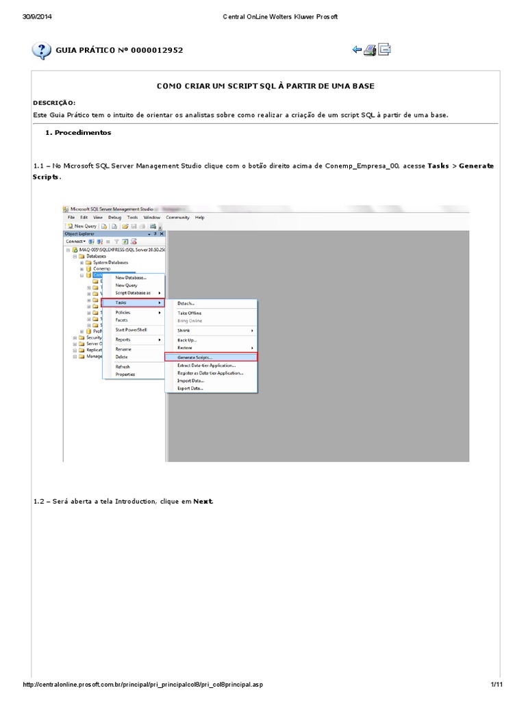 Criando Script SQL no SQL Server | PDF | SQL | Linguagem de script