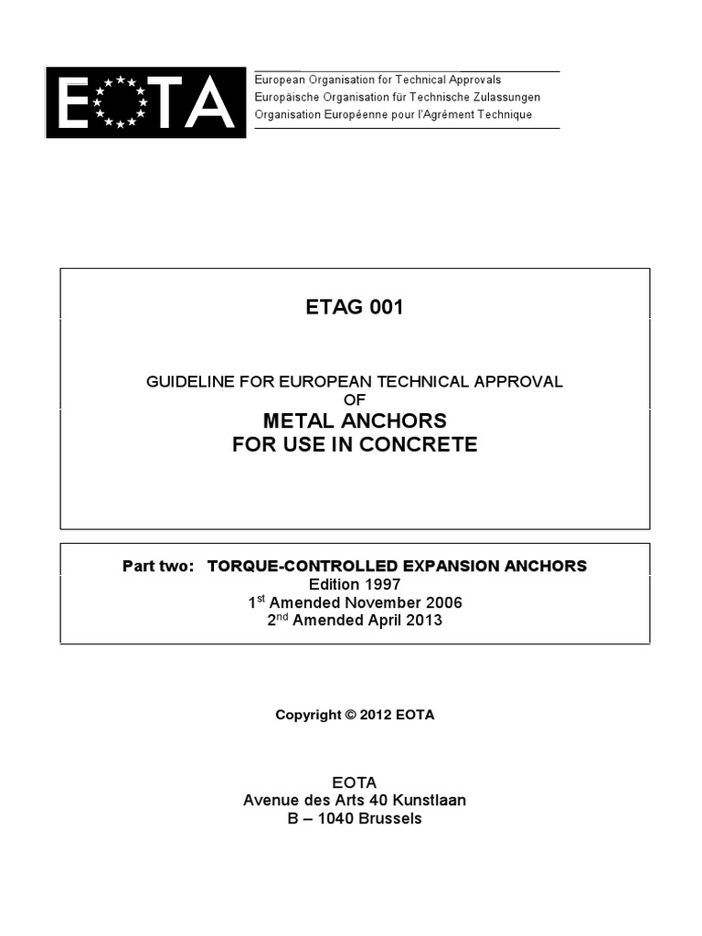 Etag 001 Part 2 Torque Controlled Expansion Anchors Amended 20130408