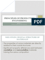 Principles of Production Engineering: Week 1 Structure of Materials