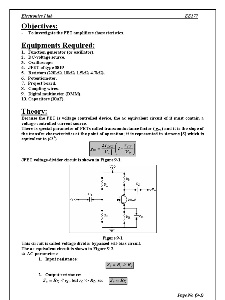 Amplifiers Using Fets Pdf Amplifier Field Effect Transistor