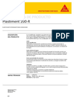 Plastment 200-R hoja técnica aditivo hormigón retardante