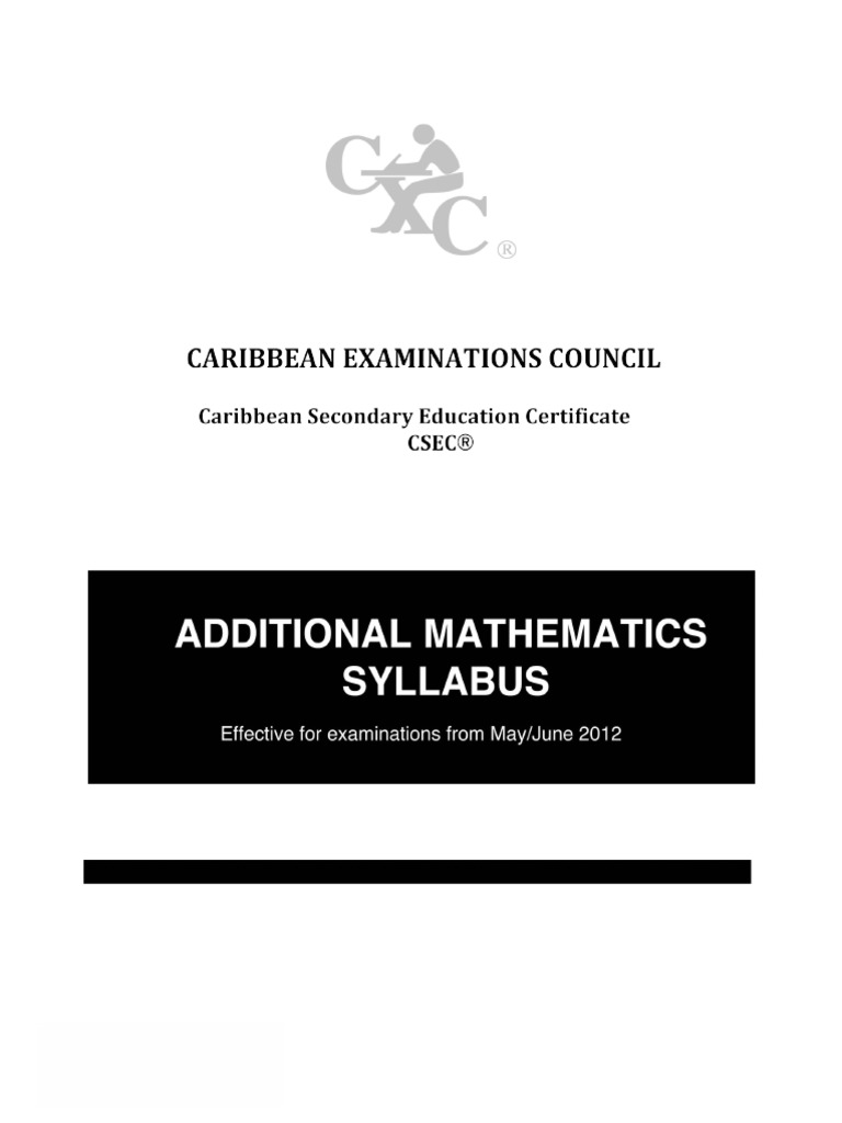 CSEC Additional Mathematics Syllabus | PDF