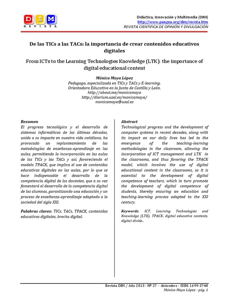 De Las TICs A Las TACs - La Importancia PDF | PDF | Tecnología de ...