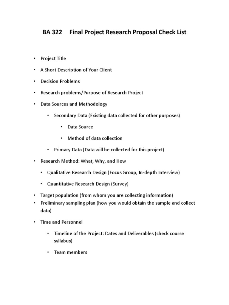 BA 322 Final Project Checklist PDF