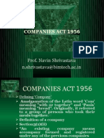 Companies Act 1956: Prof. Navin Shrivastava N.shrivastava@bimtech - Ac.in