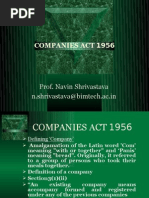 Companies Act 1956: Prof. Navin Shrivastava N.shrivastava@bimtech - Ac.in