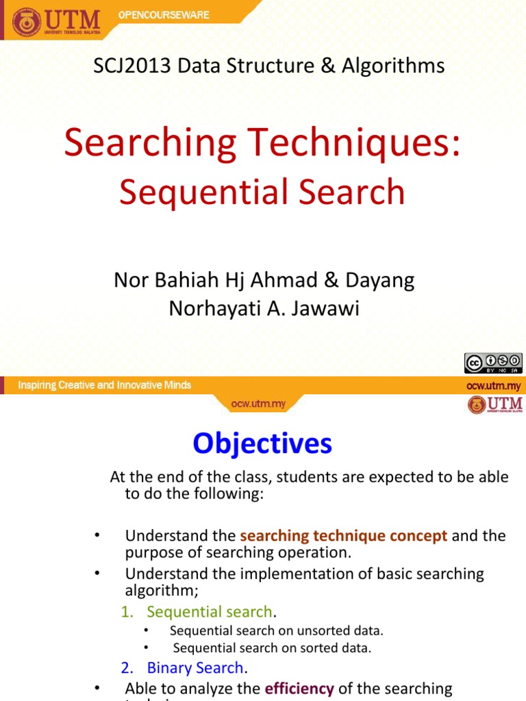Sequential Search Techniques Explained | PDF | Array Data Type | Array ...