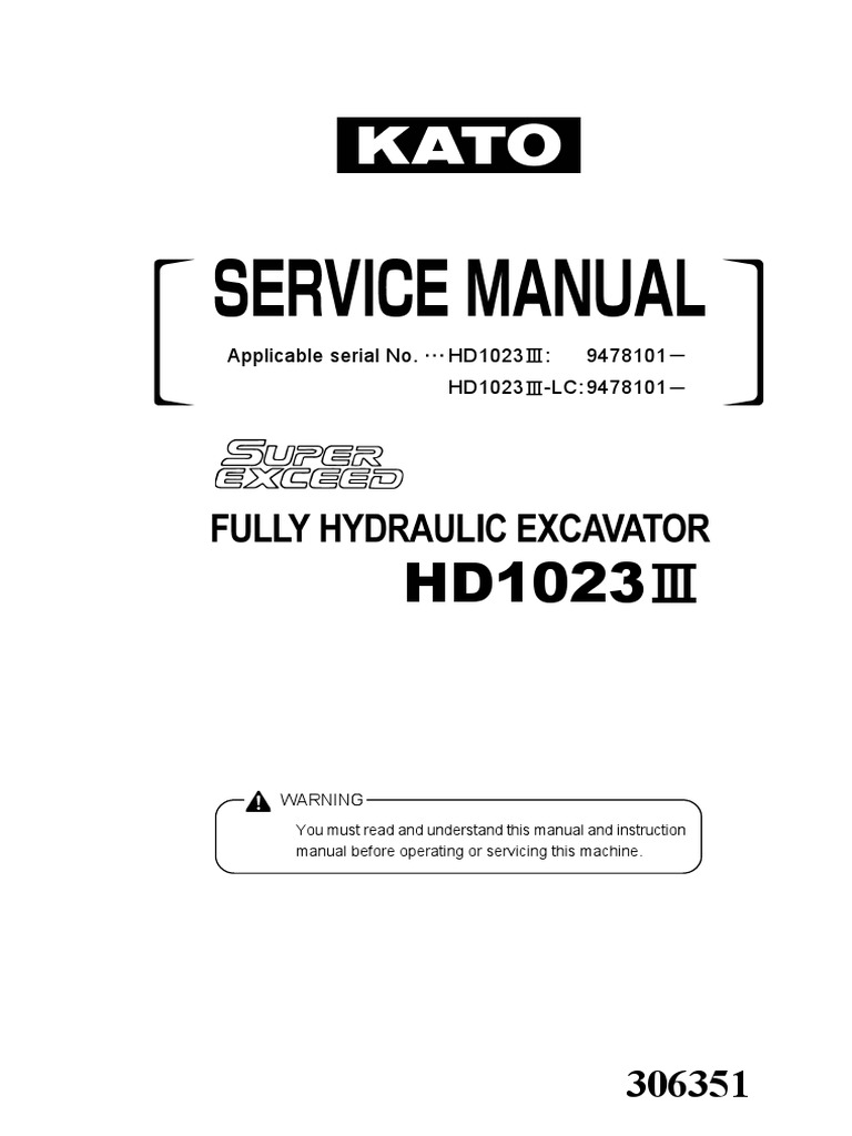 Kato Hd2310 3 Excavator Workshop Manual Pdf Motor Oil Pump