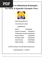 Download A Report on Marketing Strategies for RICE A Spanish Cosmetic Firm by aavinash31 SN24187556 doc pdf