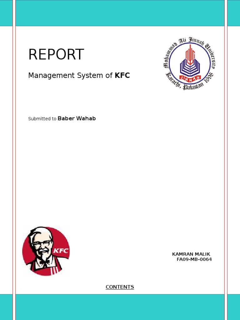 KFC Management System Overview | PDF | Industries | Food And Drink