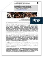 Antropologia, Filosofia y Educacion + Tensiones y Perspectivas de Nuestro Tiempo PDF