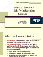 Traditional Inventory Models For Independent Demand: Lecture By: Drarsingh