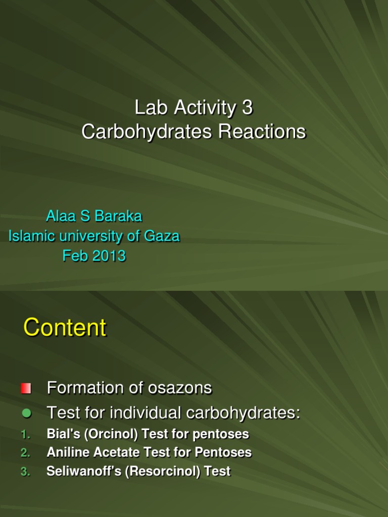 Carbohydrate Testing Methods Overview | PDF | Carbohydrates | Organic ...