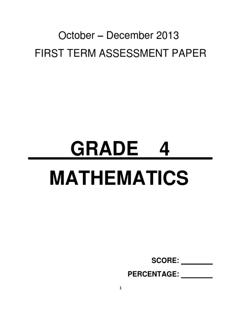 4th Grade Maths Paper | Teaching Mathematics