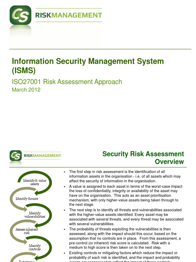 iso 27001 risk assessment methodology pdf