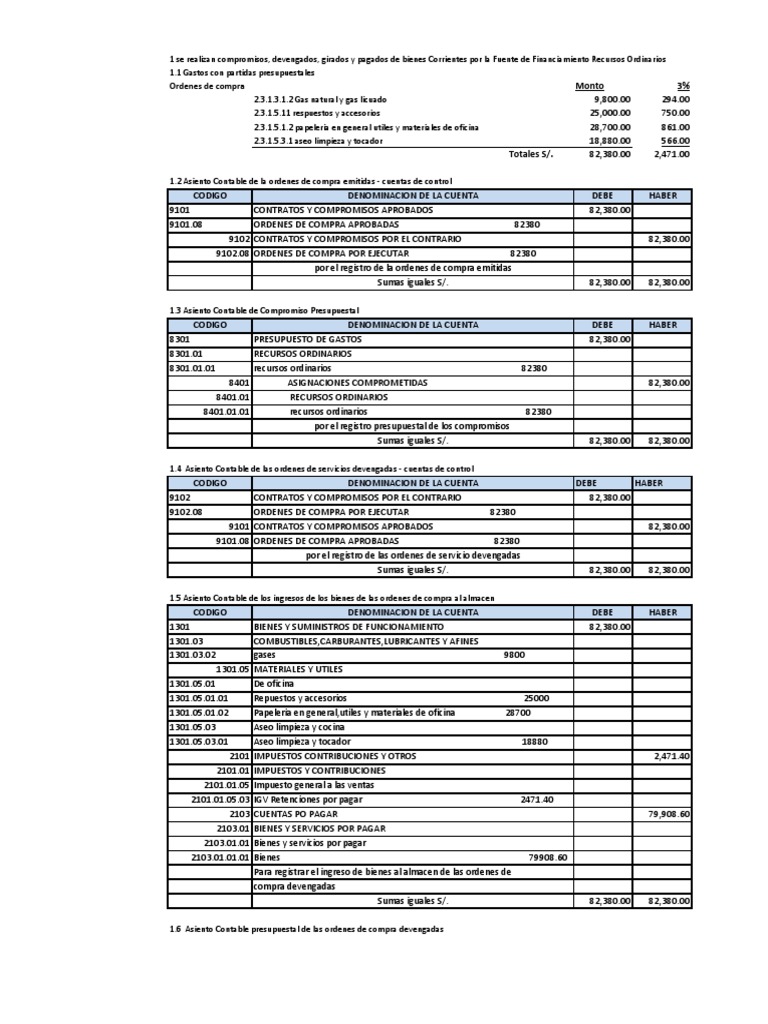 Asientos Contables de Compras y Servicios | PDF | Cheque | Contabilidad