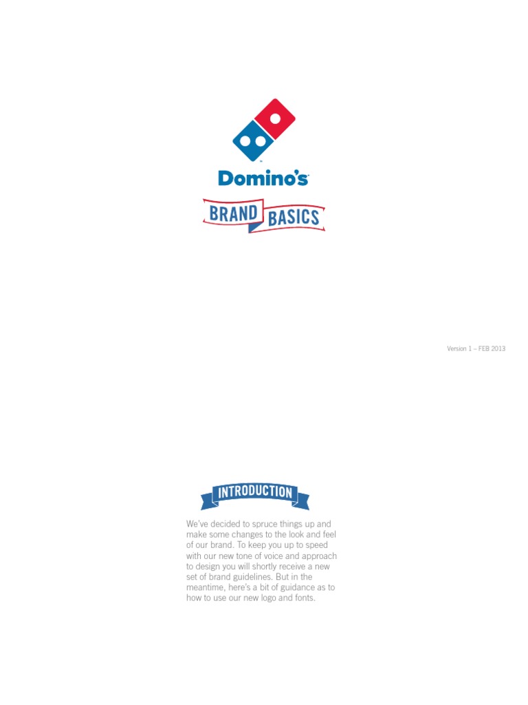 Dominos Pizza Brand Guidelines PDF PDF