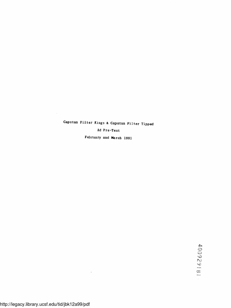 Capstan Filter Kings PDF Cigarette Communication