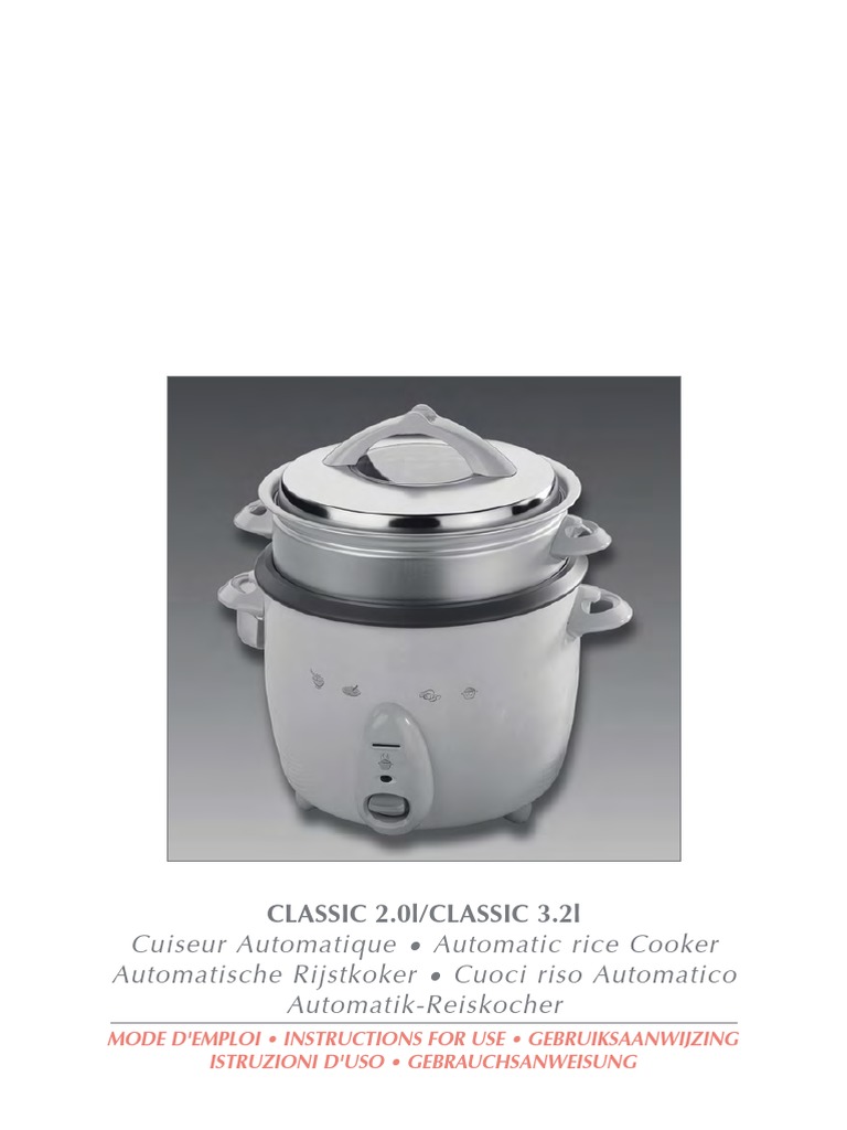 Cuiseur Automatique Seb Classic 3.2 L Recettes