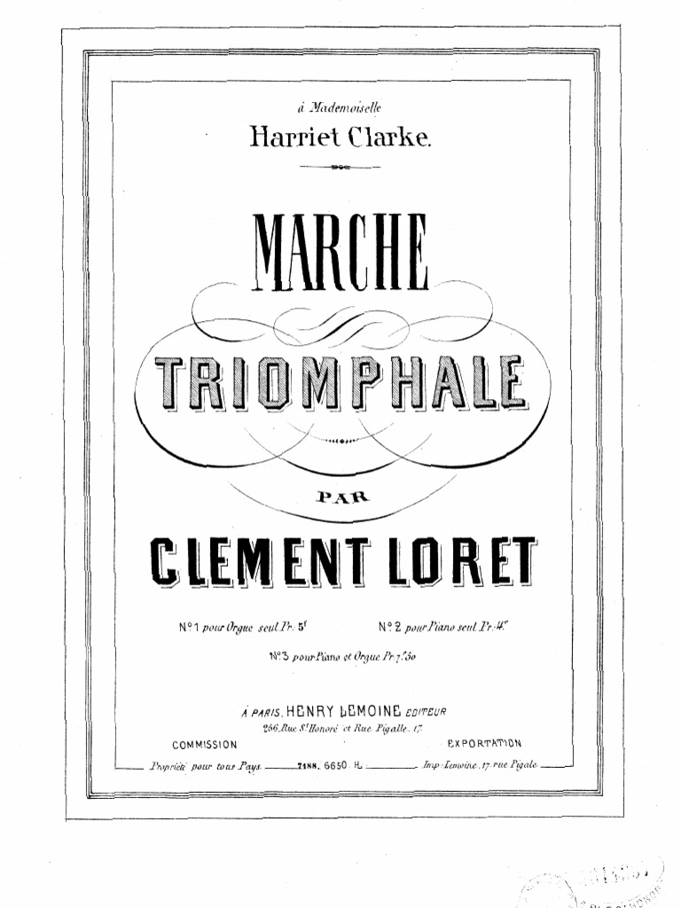 Loret Marche Triomphale Pour Harmonium Divertissement General Musique Jazz