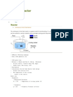 Continuously Stirred Tank Reactor CSTR Model and Equations