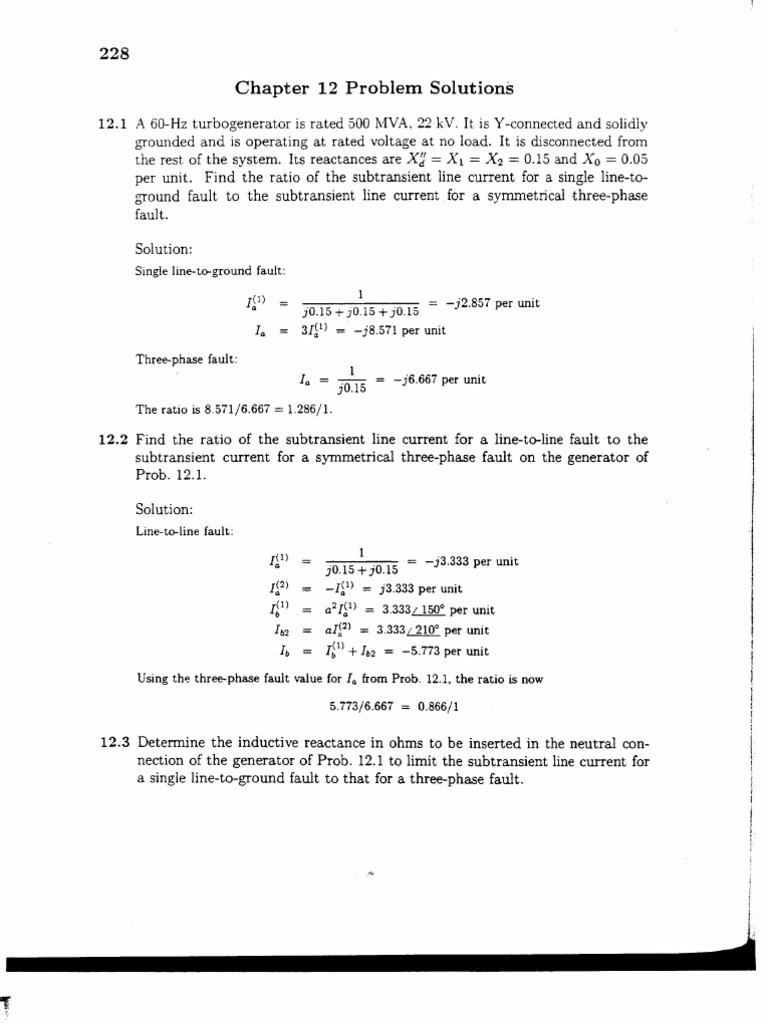 Power System Analysis Ch12soln | PDF | Science & Mathematics